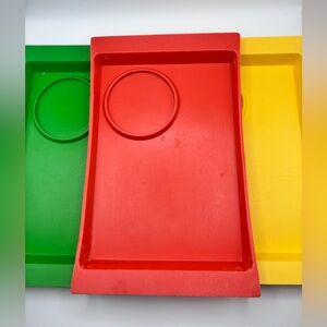 Vintage GENI Serving Trays Colorful Plastic Set Mid Century